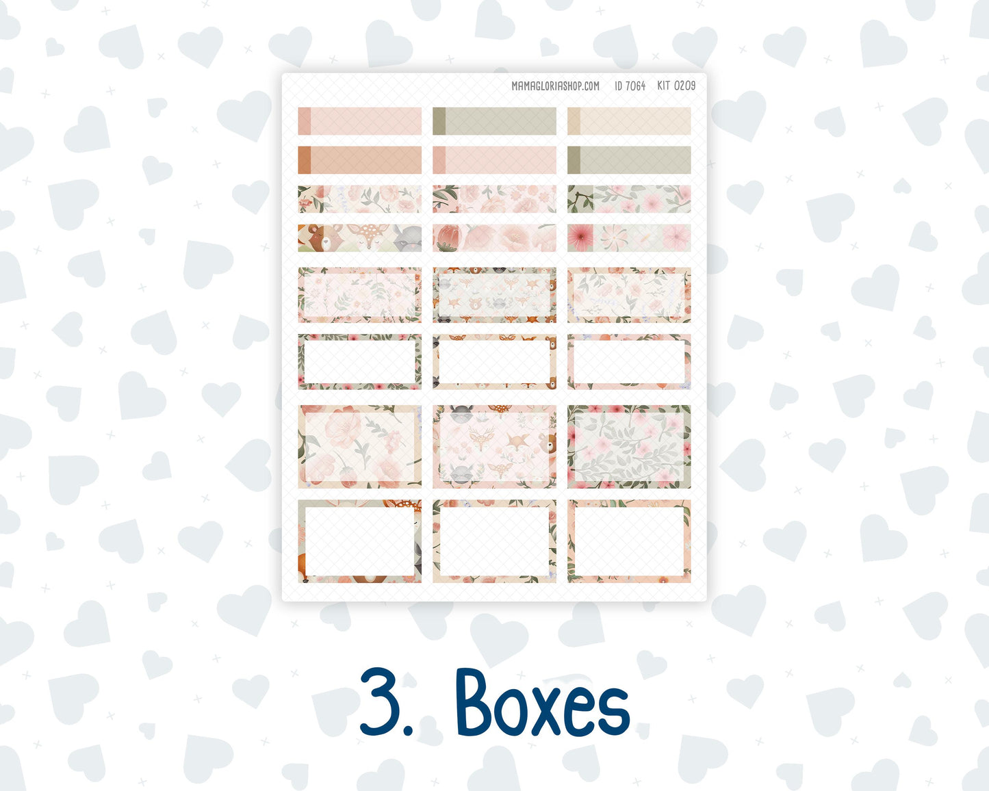 EC 8.5x11 Monthly - Kit 0209- Forest Friends- March- For Erin Condren Planners