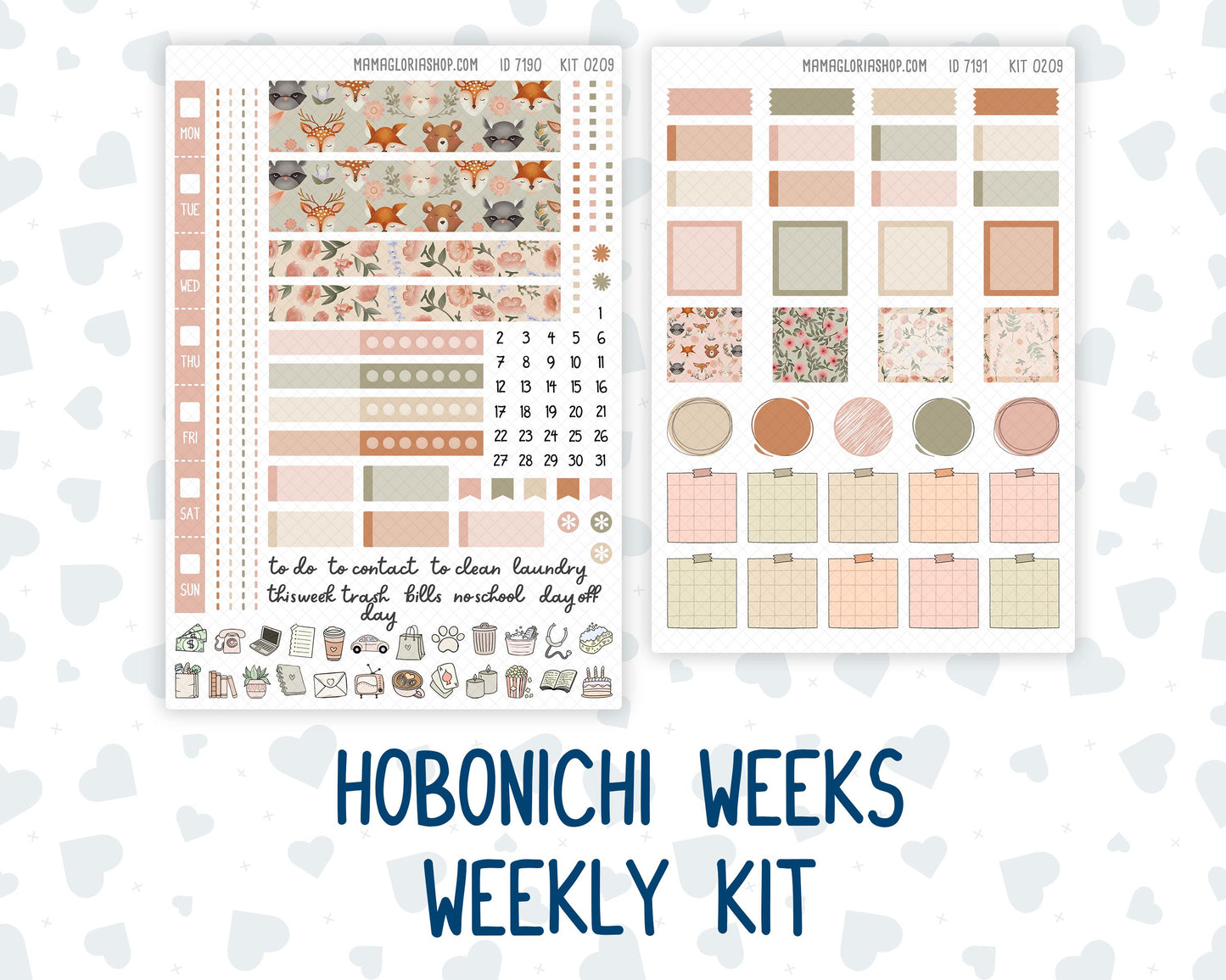 Kit 0209 Hobonichi Weeks – Weekly Kit - Forest Friends- March