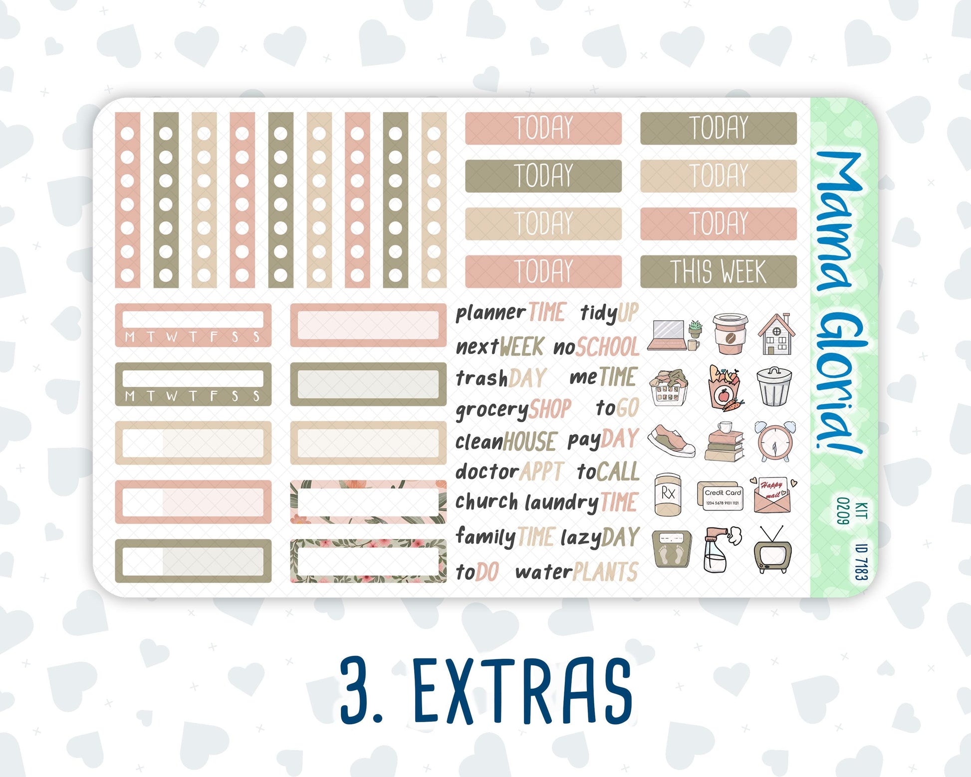 Kit 0209 -7x9 - Forest Friends- Weekly Kit For EC Horizontal Planners - March