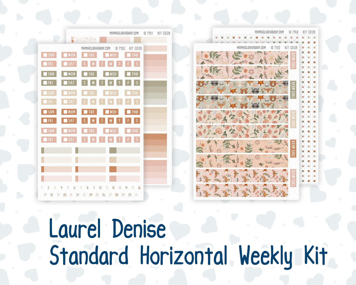 Kit 0209 Laurel Denise Standard Size – Weekly - Horizontal Layout - Forest Friends - March