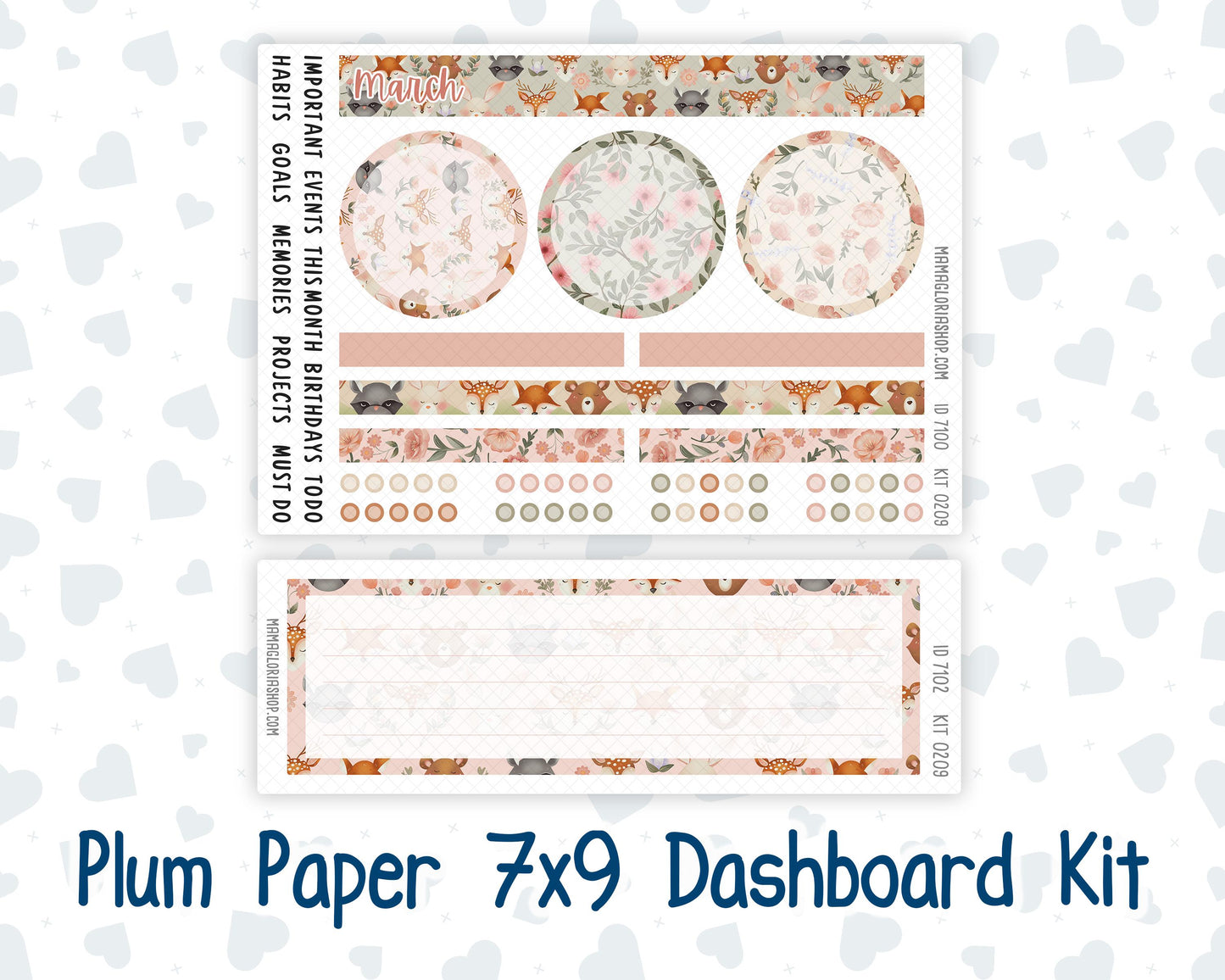 Kit 0209 Plum Paper 7x9 – Dashboard - Forest Friends- March