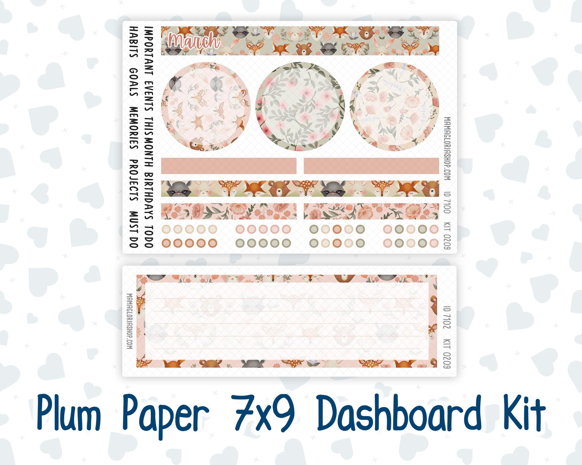 Kit 0209 Plum Paper 7x9 – Dashboard - Forest Friends- March