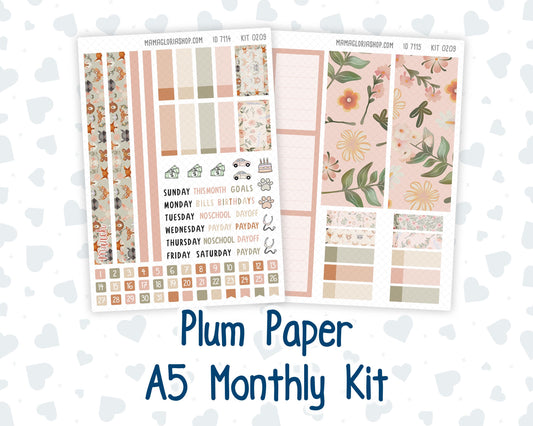 Kit 0209 Plum Paper A5– Monthly - Forest Friends - March