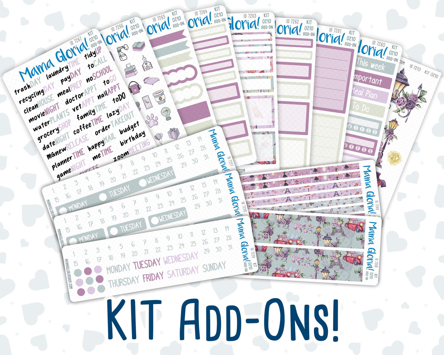 Kit 0210 Add Ons - Paris Dream - March- Planner Stickers - Kit