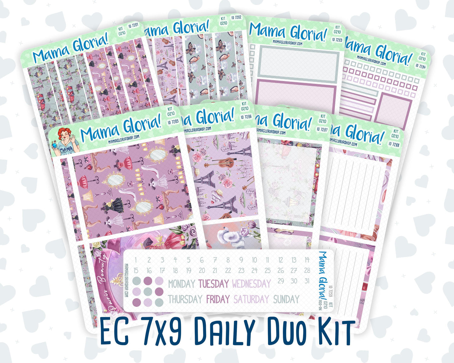 Kit 0210 - 7x9 Daily Duo - Paris Dream - March - Planner