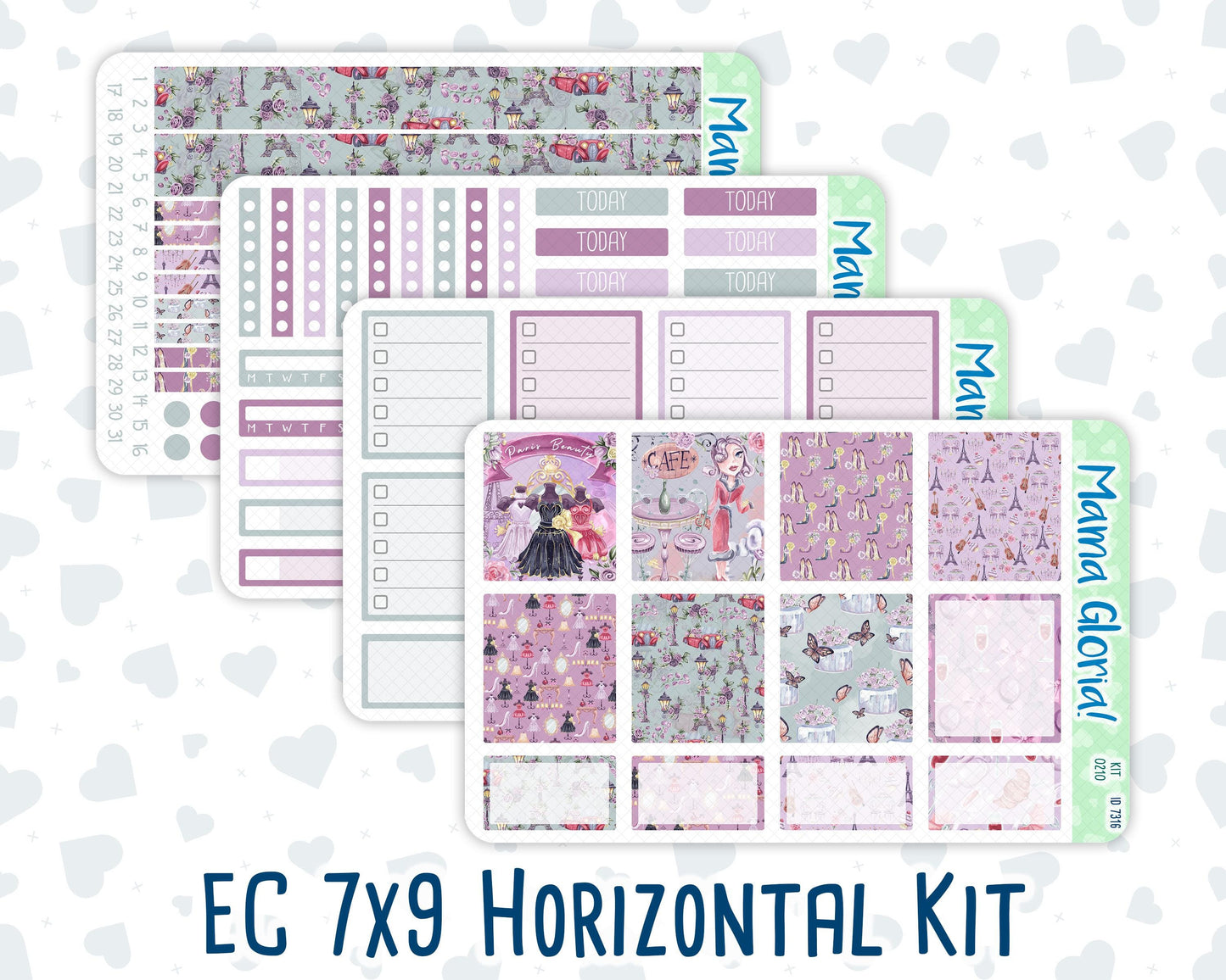 Kit 0210-7x9 - Paris Dream- Weekly Kit For EC Horizontal Planners - March