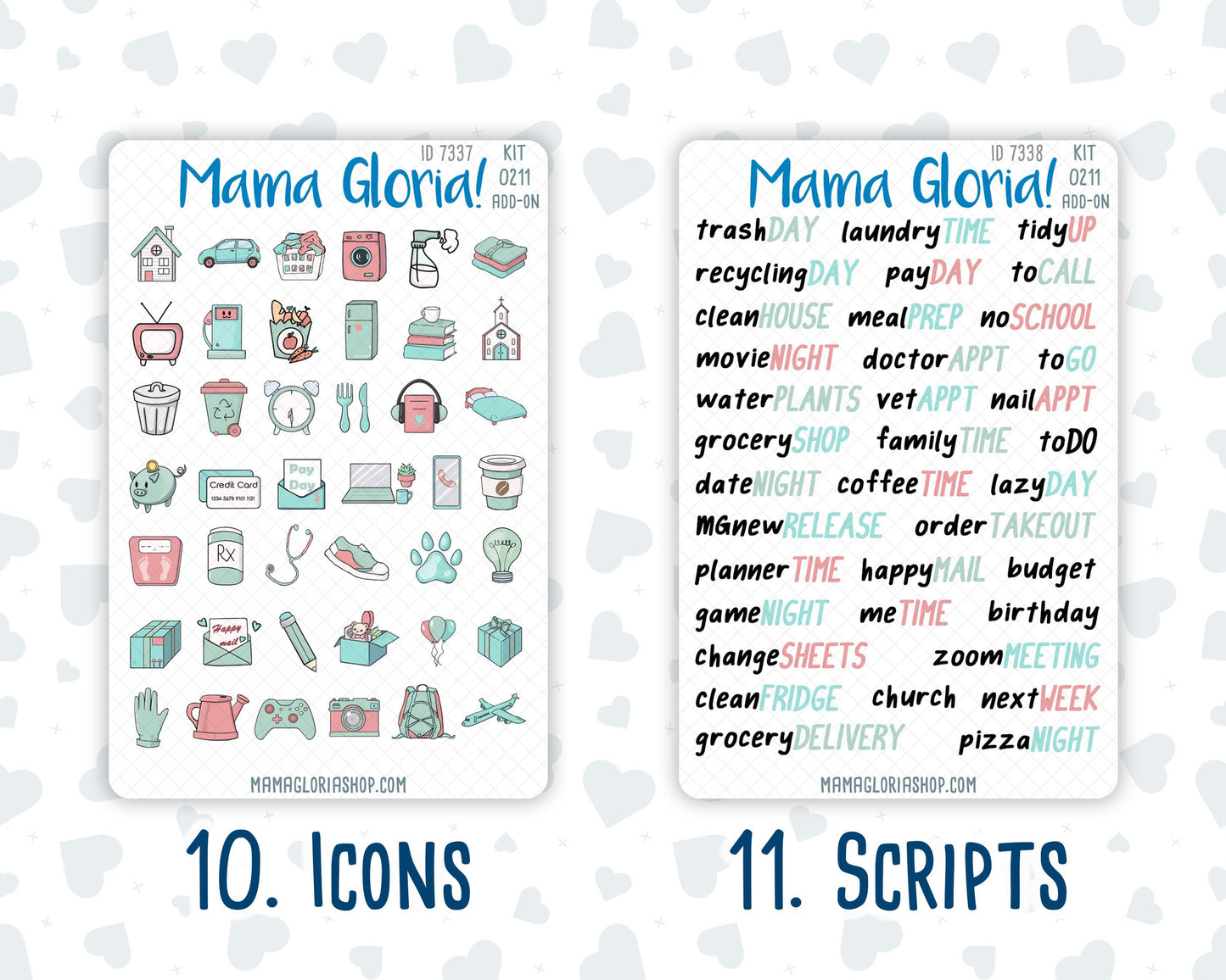 Kit 0211 Add Ons - Spring Chores - March- Planner Stickers - Kit