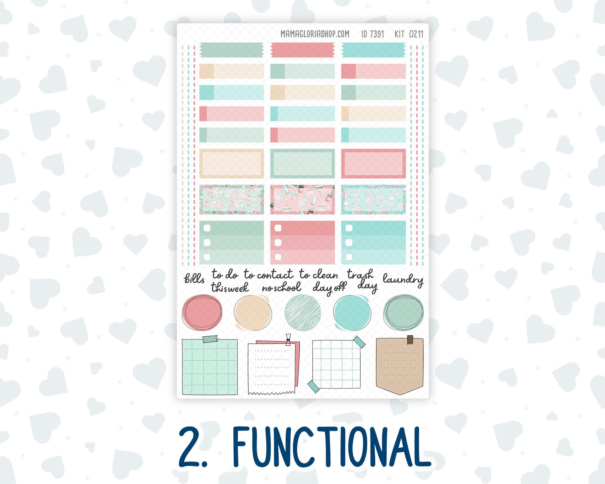 Kit 0211 - Hobonichi Cousin – Weekly Kit – 1.3” Wide Columns - Spring Chores - March