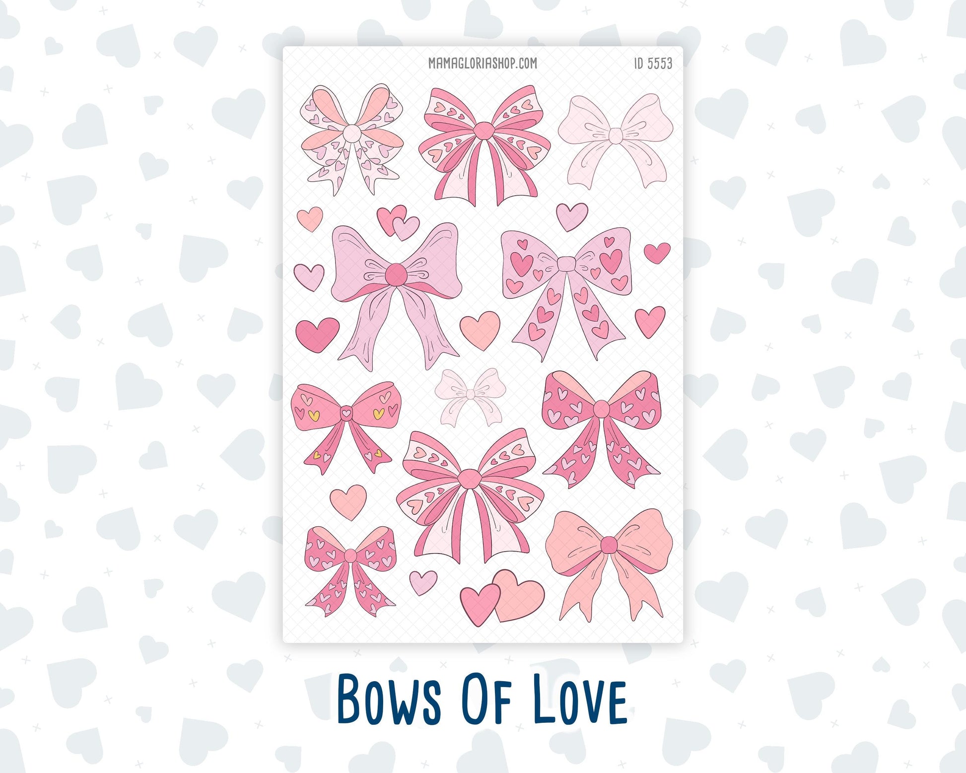 Clipart - Bows Of Love - For Planners - Journals - Valentines Day