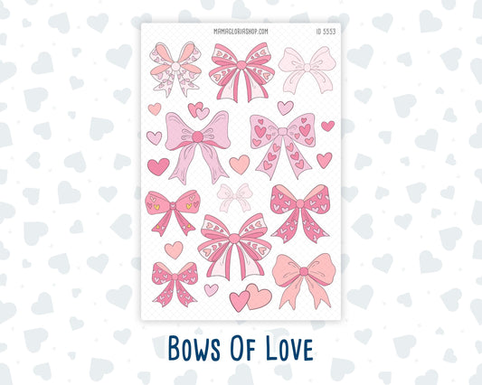 Clipart - Bows Of Love - For Planners - Journals - Valentines Day