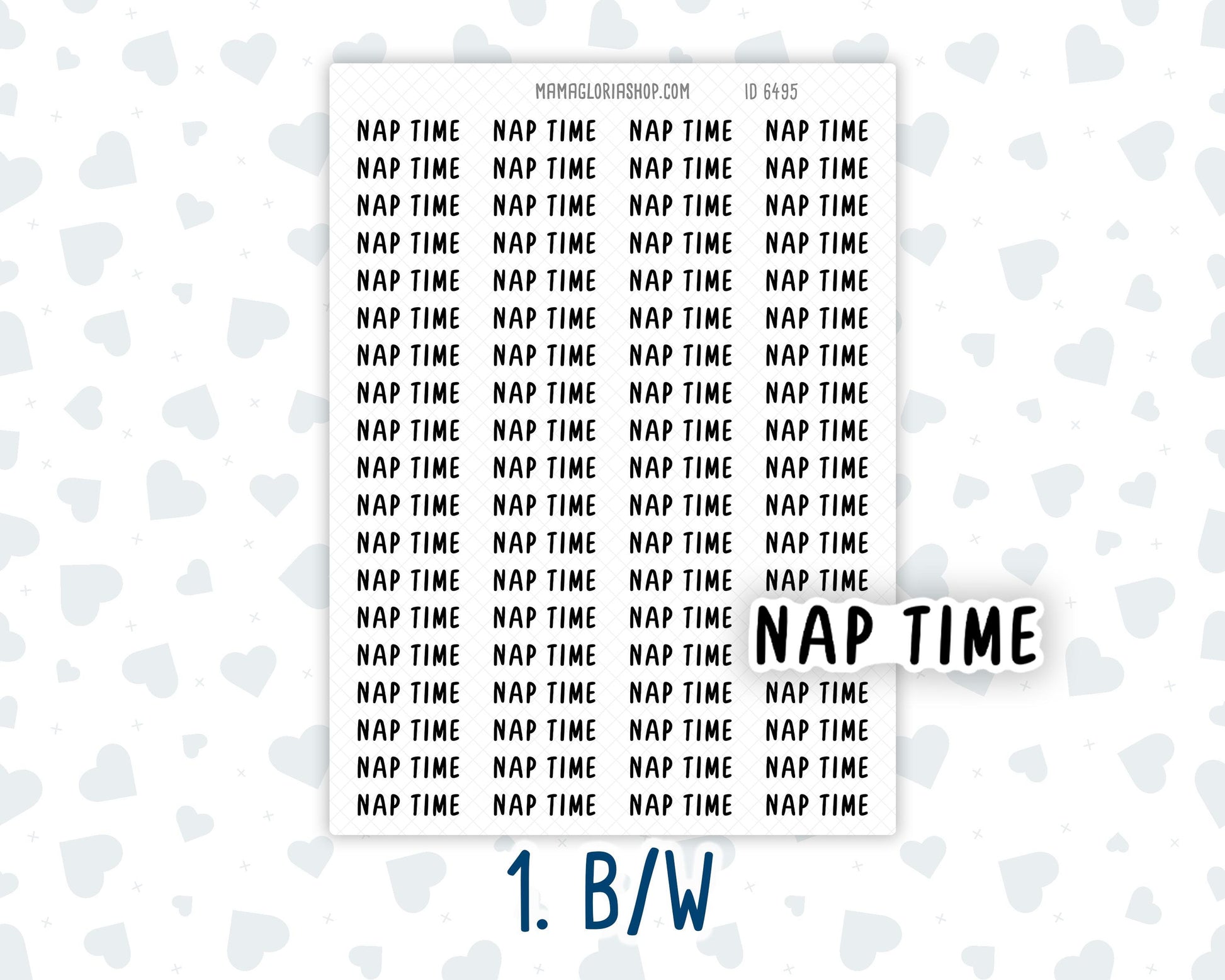 Nap Time Card Nap Time - Script Stickers For Planners - Headers – mamagloriashop
