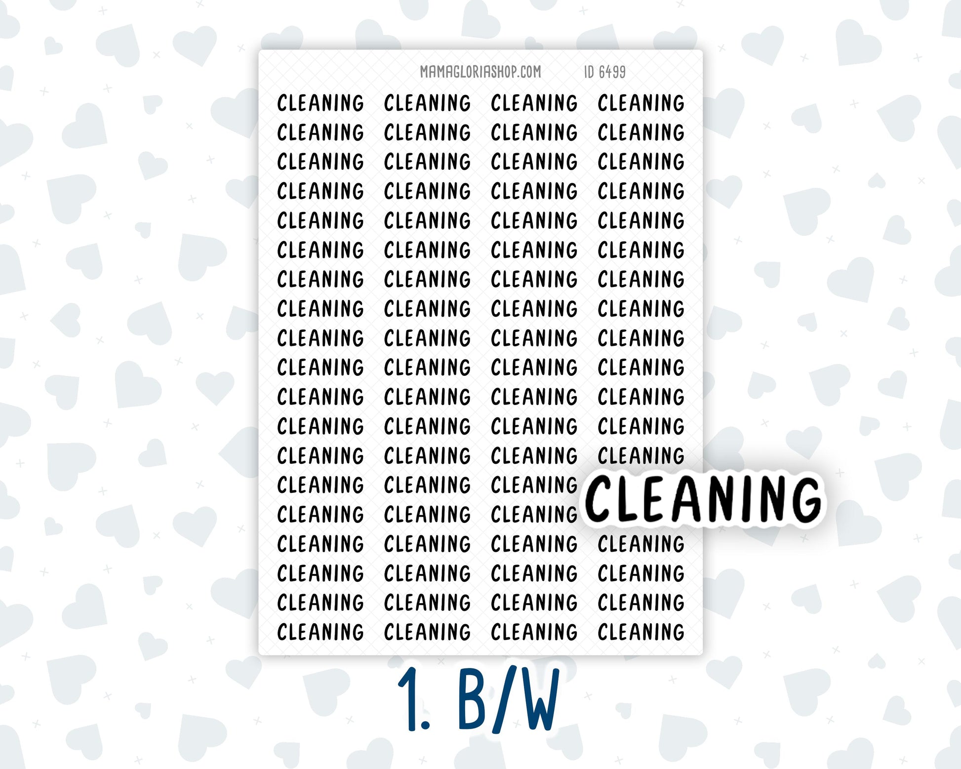 Cleaning - Script Stickers For Planners - Headers