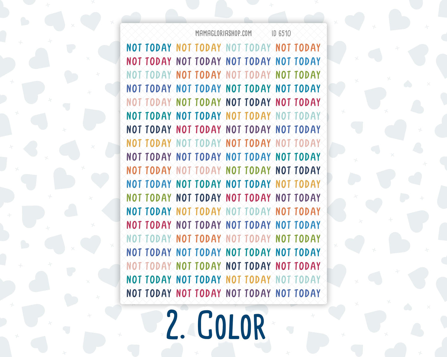 Not Today - Script Stickers For Planners - Headers