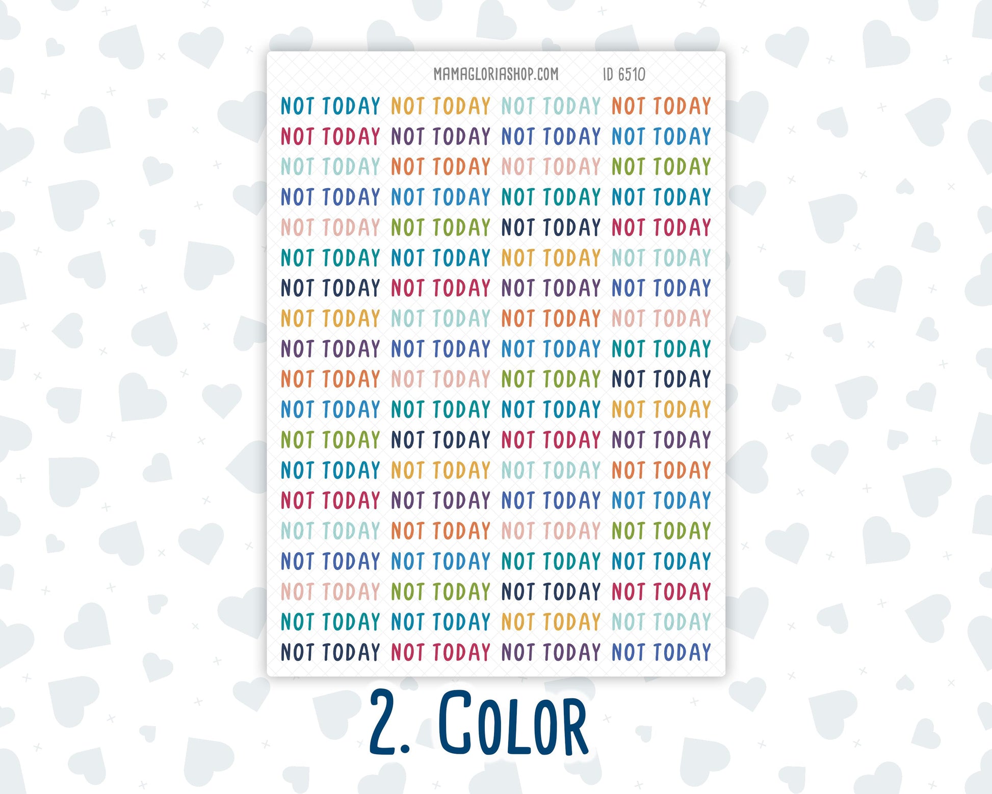 Not Today - Script Stickers For Planners - Headers