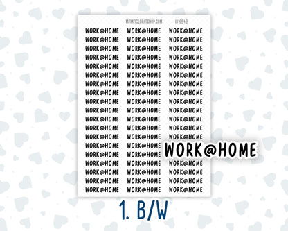 Work At Home - Script Stickers For Planners - Headers