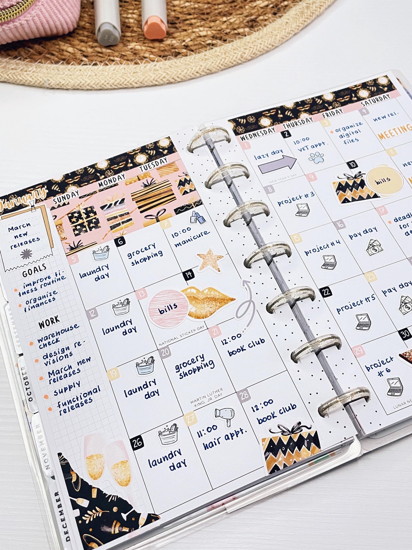 Kit 0263 - HP Mini - Monthly Kit - April - Lavender Drift - For Mini Happy Planner
