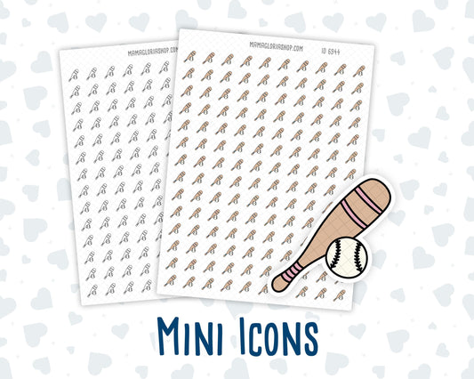 Baseball - Bat and Ball - Doodle Icon-Sticker