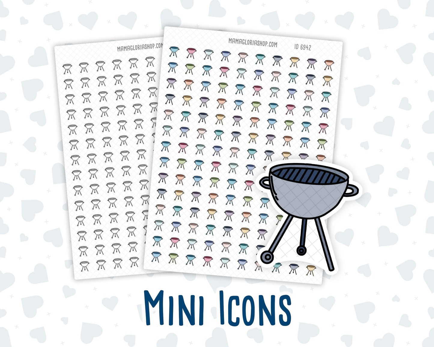 BBQ- Barbecue Grill - Doodle Icon-Sticker