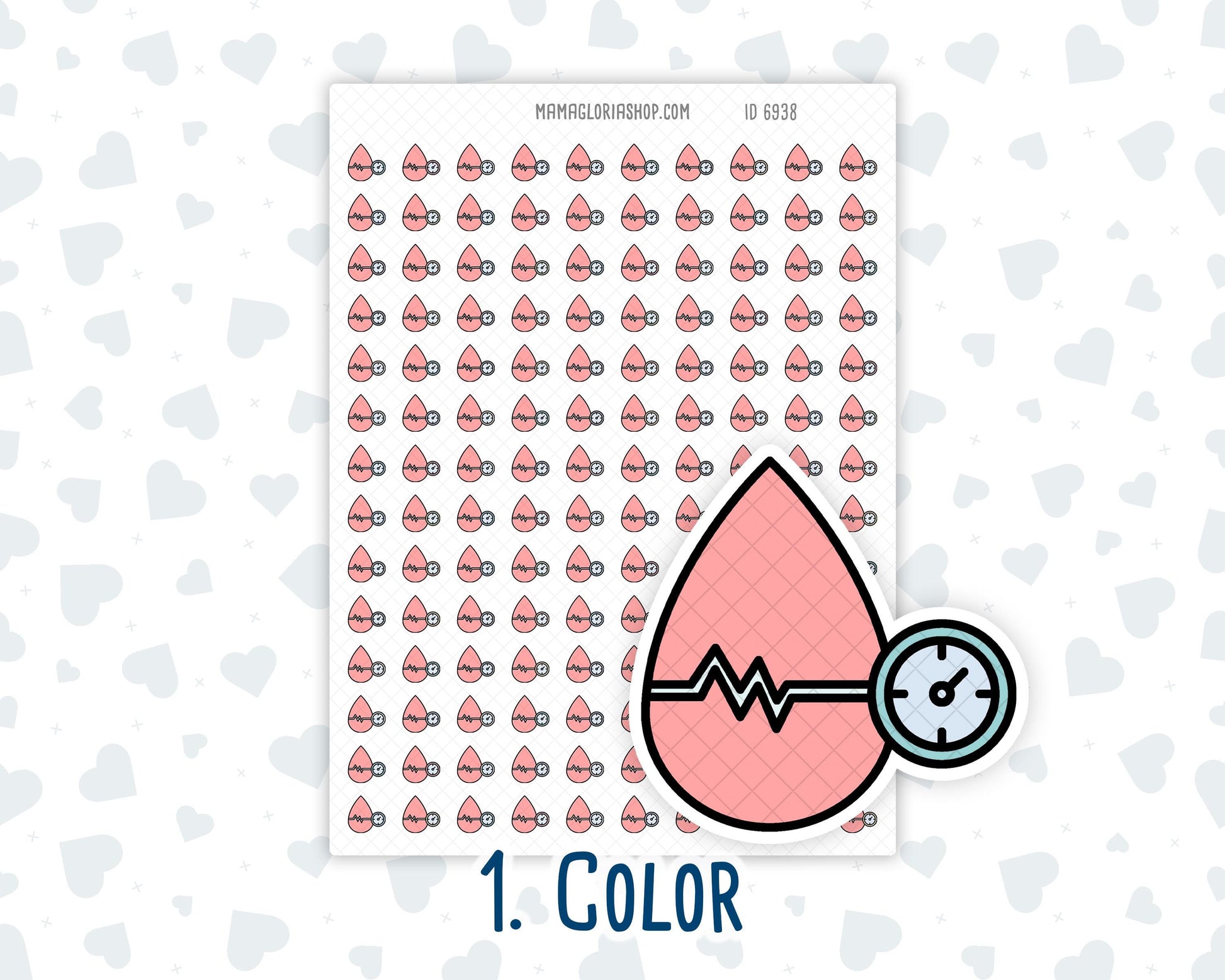 Blood Pressure - Health Check - Doodle Icon-Sticker