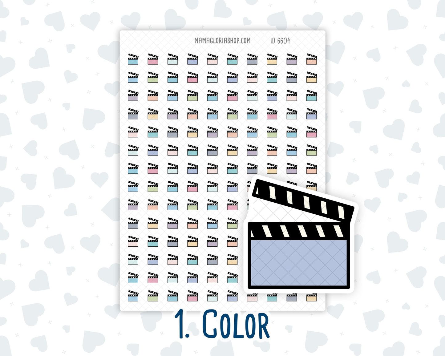 Clapperboard - Film - Movie Clapper - Doodle Icon-Sticker