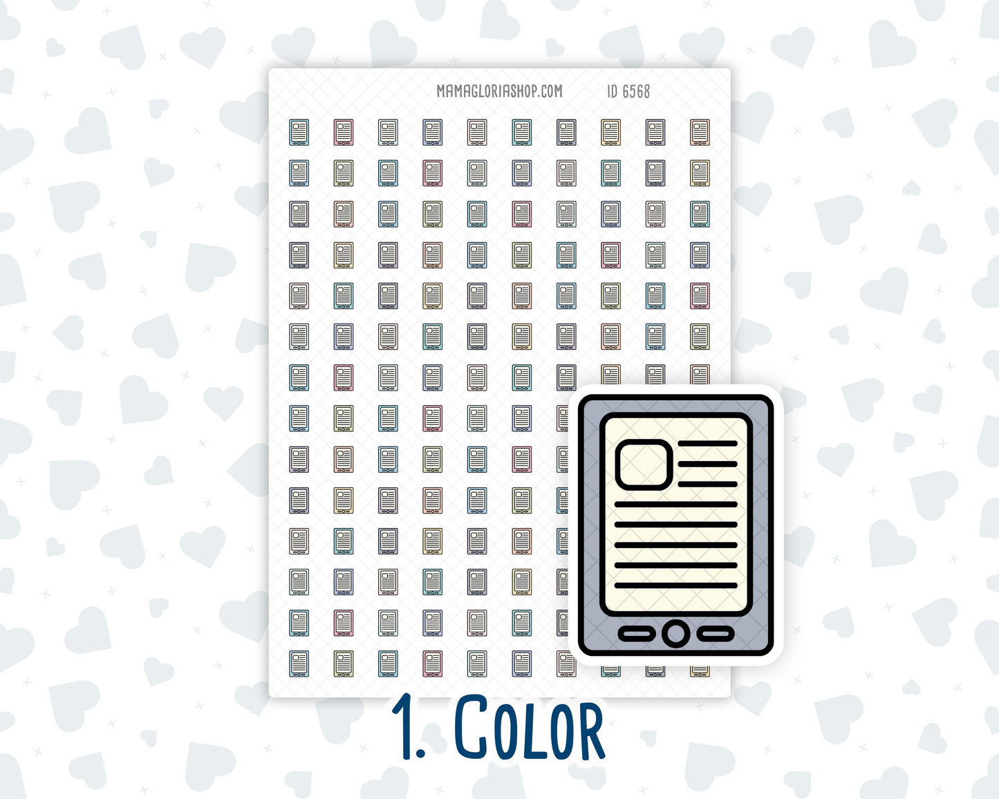 E-Reader - eBook - Reading Tracker - Doodle Icon-Sticker