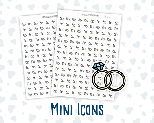 Wedding Rings - Engagement - Anniversary - Doodle Icon-Sticker