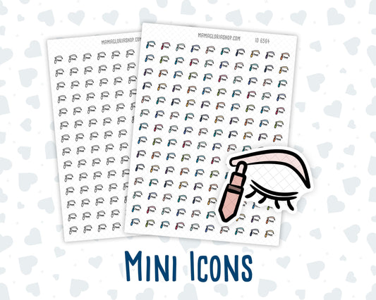 Lash & Brow - Eye Makeup - Makeup Routine - Doodle Icon-Sticker