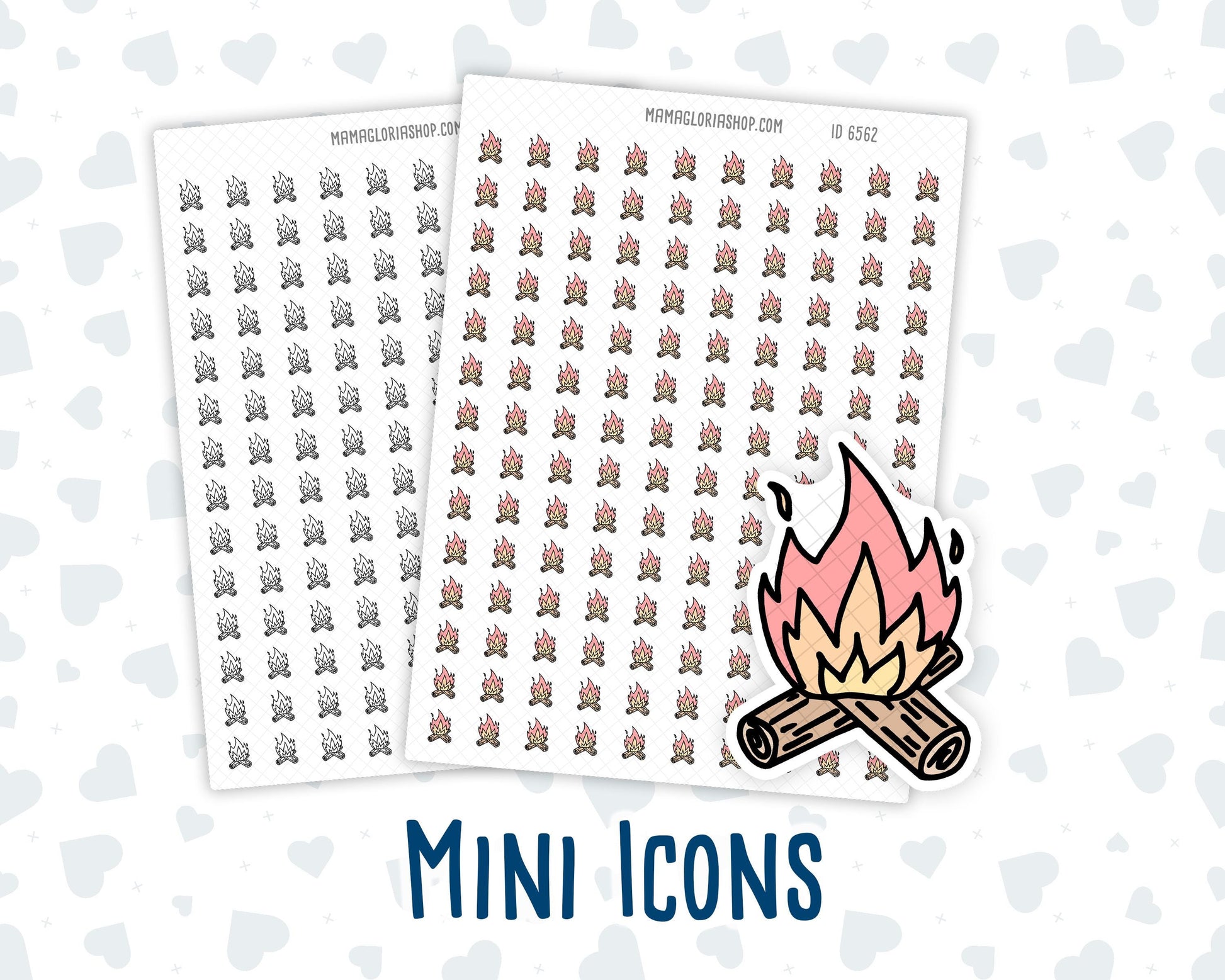 Campfire - Bonfire - Camping Essentials - Doodle Icon-Sticker