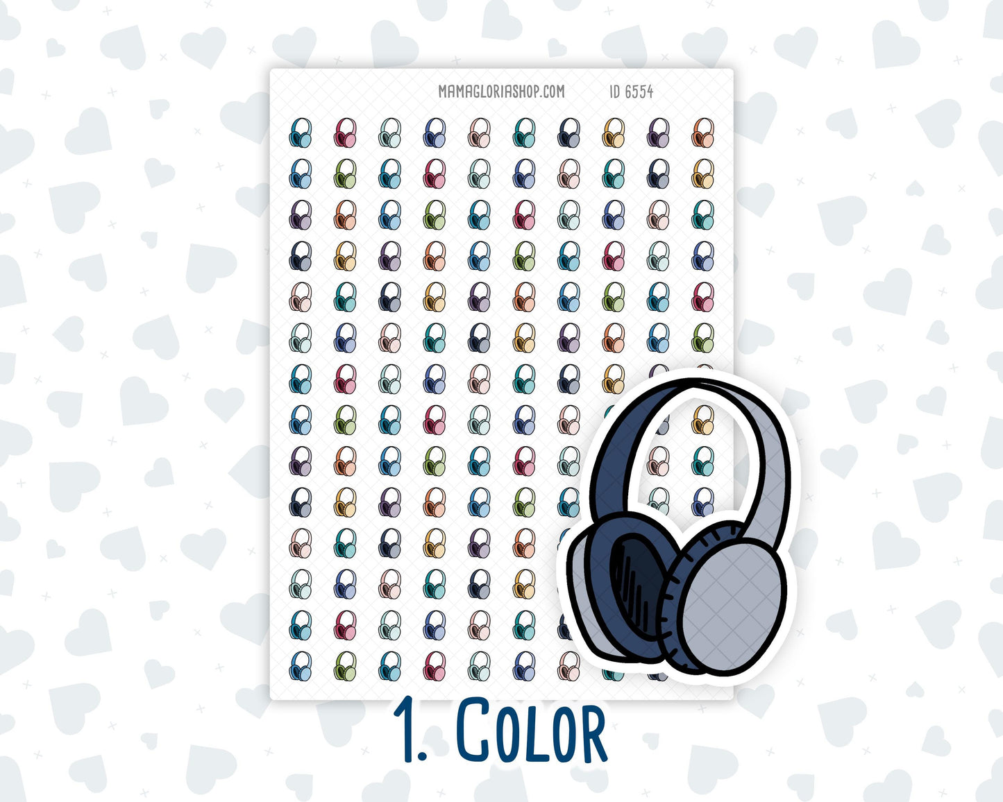 Headphones - Music Time - Doodle Icon-Sticker