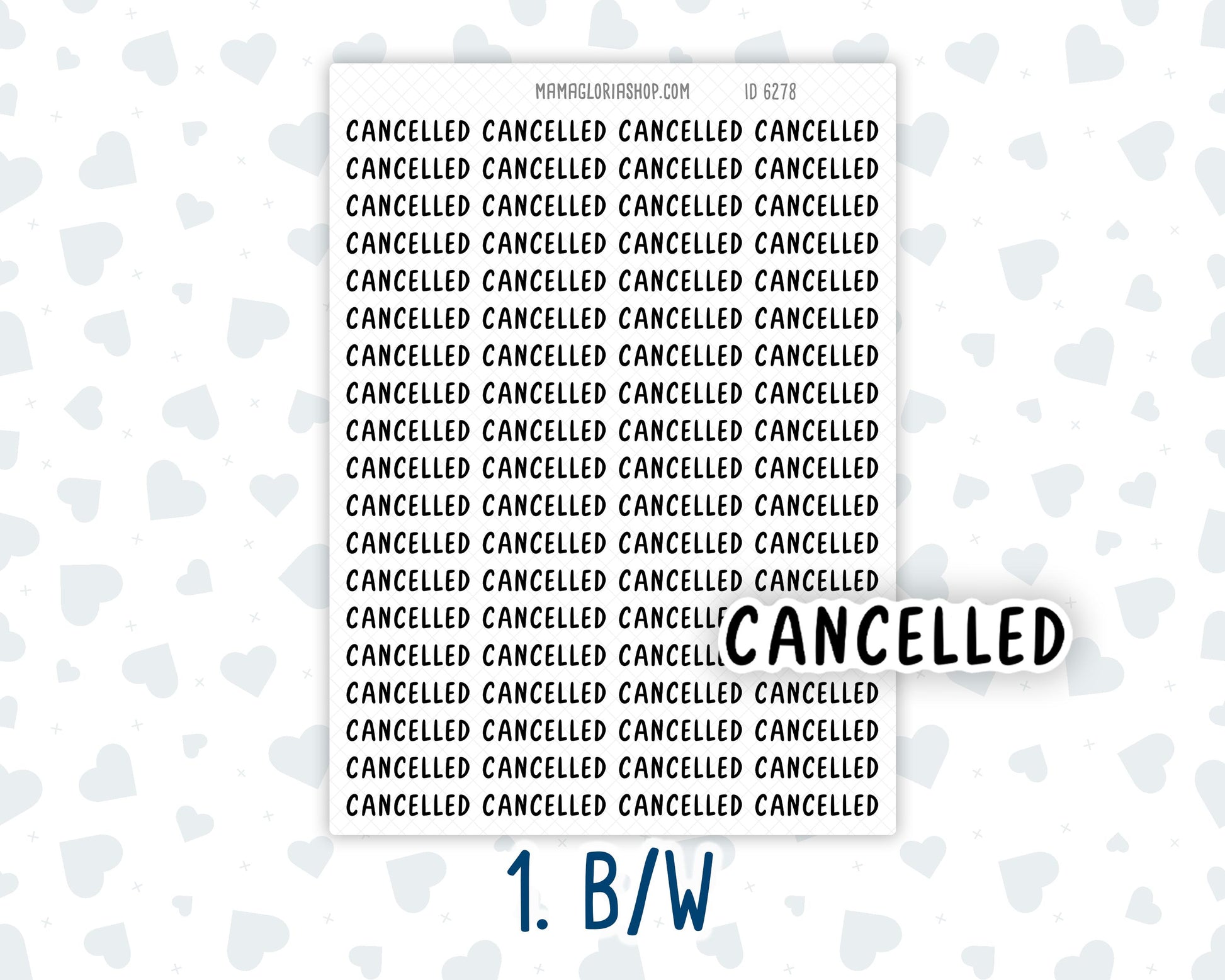 Canceled Script Cancelled - Script Stickers For Planners - Headers – mamagloriashop