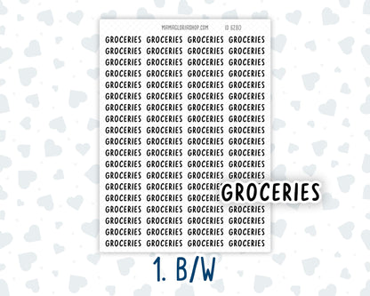 Groceries - Script Stickers For Planners - Headers