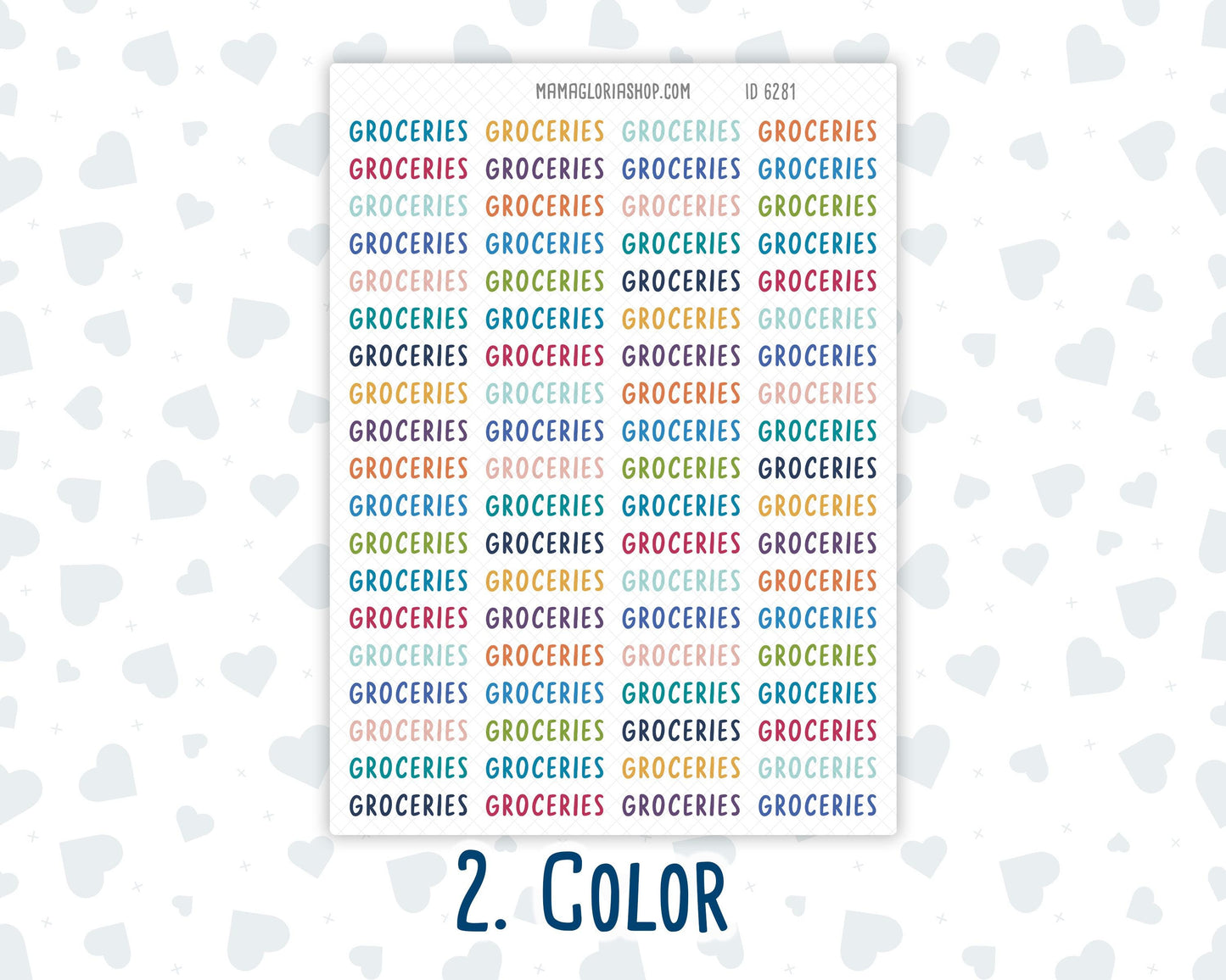 Groceries - Script Stickers For Planners - Headers