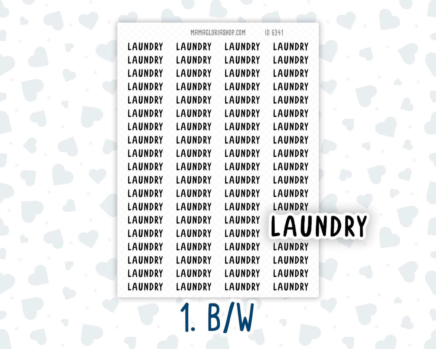 Laundry - Script Stickers For Planners - Headers