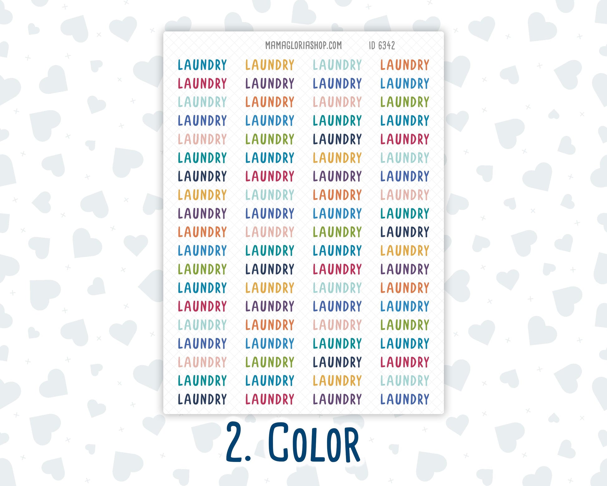 Laundry - Script Stickers For Planners - Headers