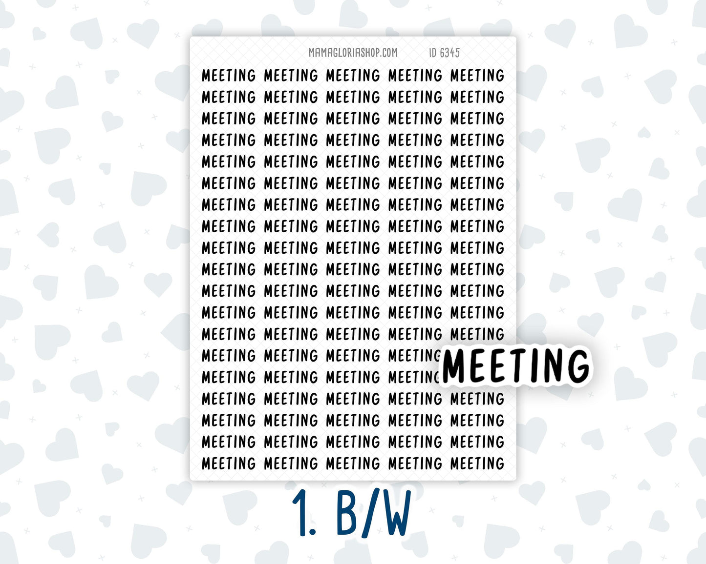 Meeting - Script Stickers For Planners - Headers