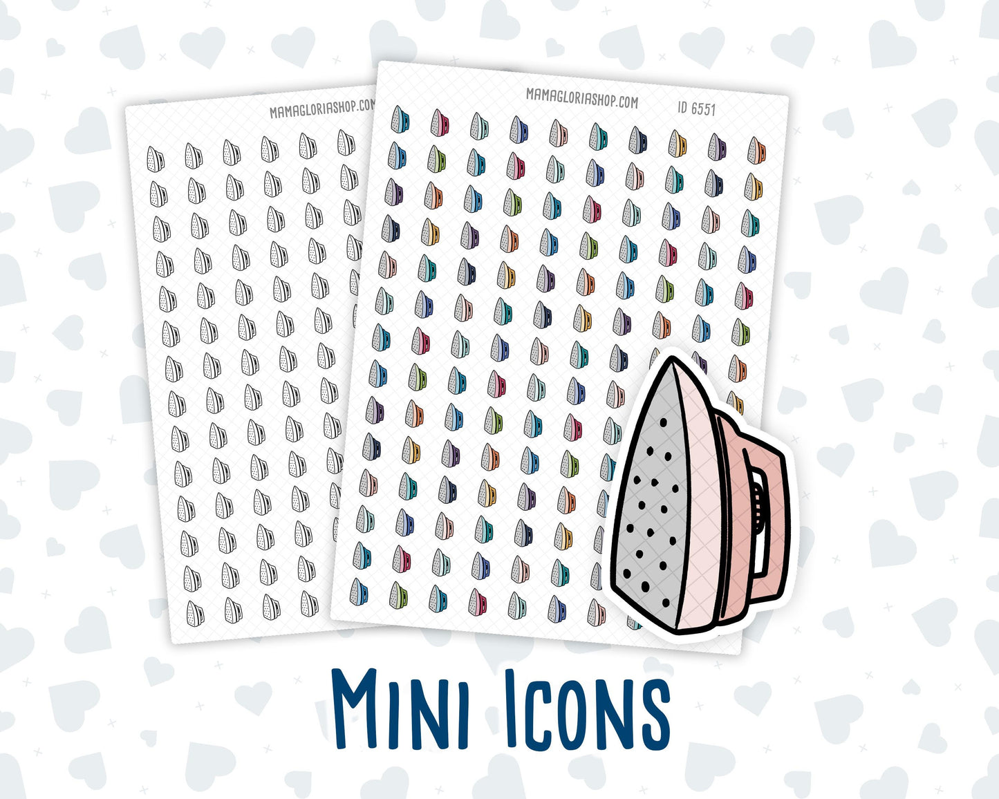 Clothes Iron - Laundry Iron - Doodle Icon-Sticker