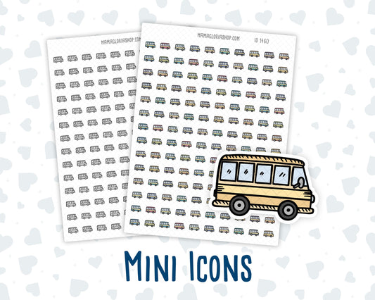 School Bus - Student Drop-Off - Back-to-School - Doodle Icon-Sticker