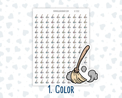 Sweeping - Cleaning - Floor Chores - Doodle Icon-Sticker