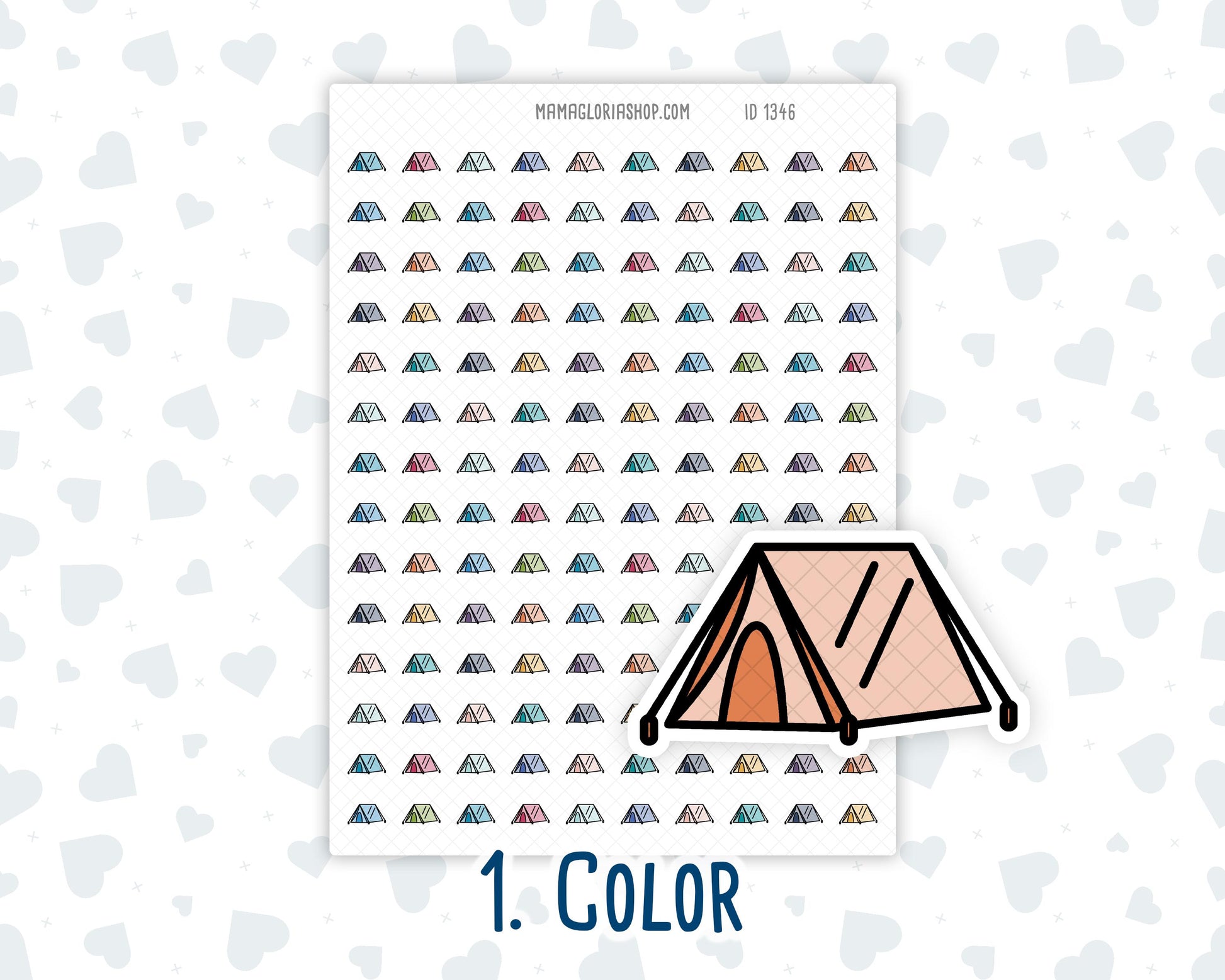 Camping Tent - Outdoor Adventure - Doodle Icon-Sticker