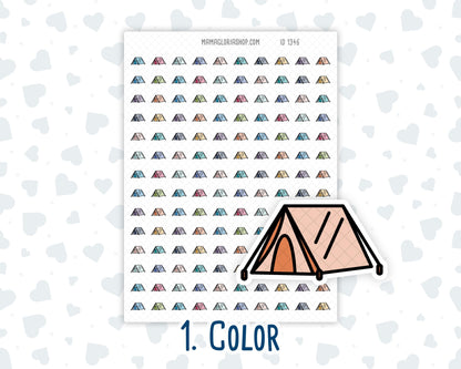 Camping Tent - Outdoor Adventure - Doodle Icon-Sticker