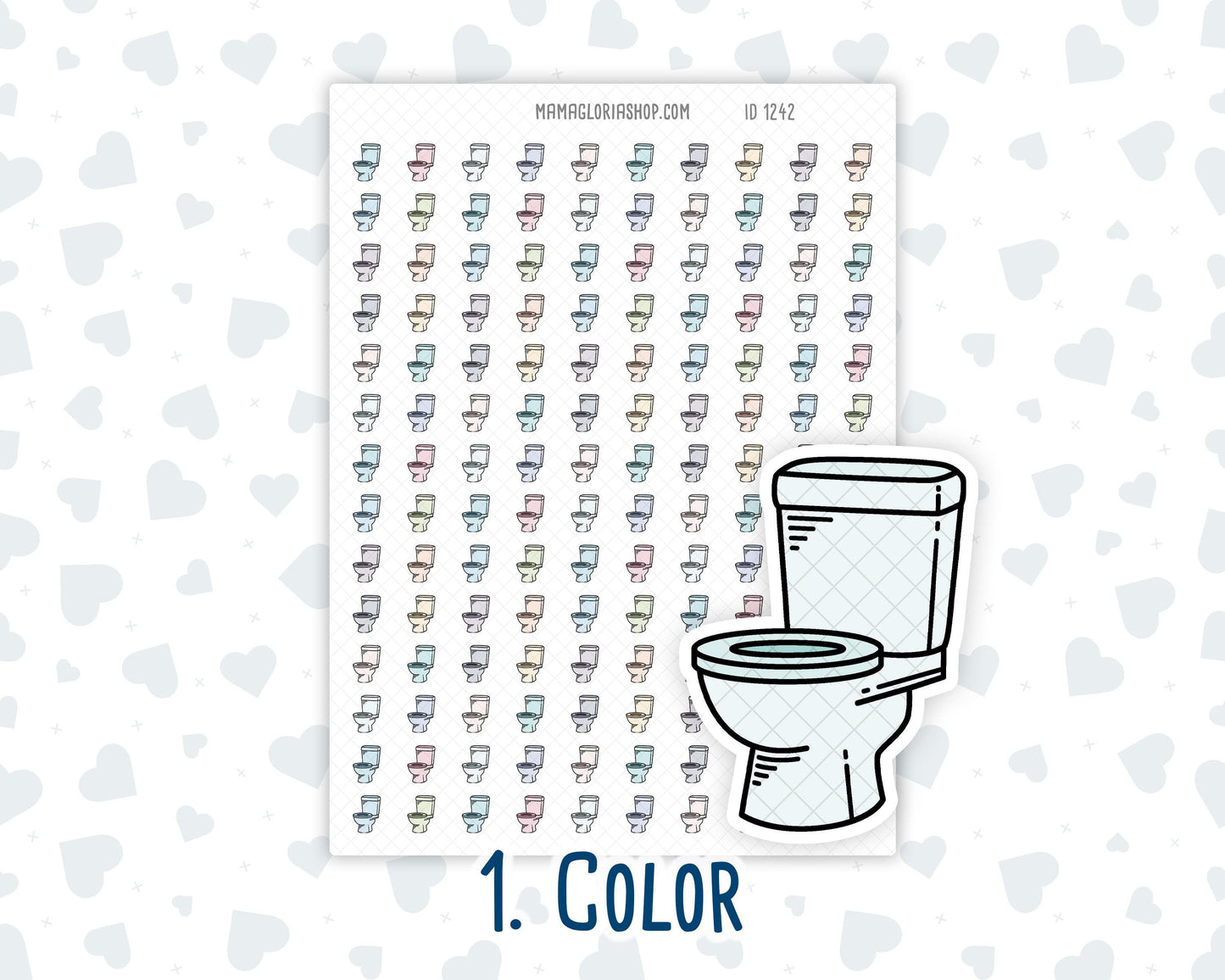 Toilet Cleaning - Bathroom Chore - Doodle Icon-Sticker