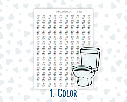 Toilet Cleaning - Bathroom Chore - Doodle Icon-Sticker