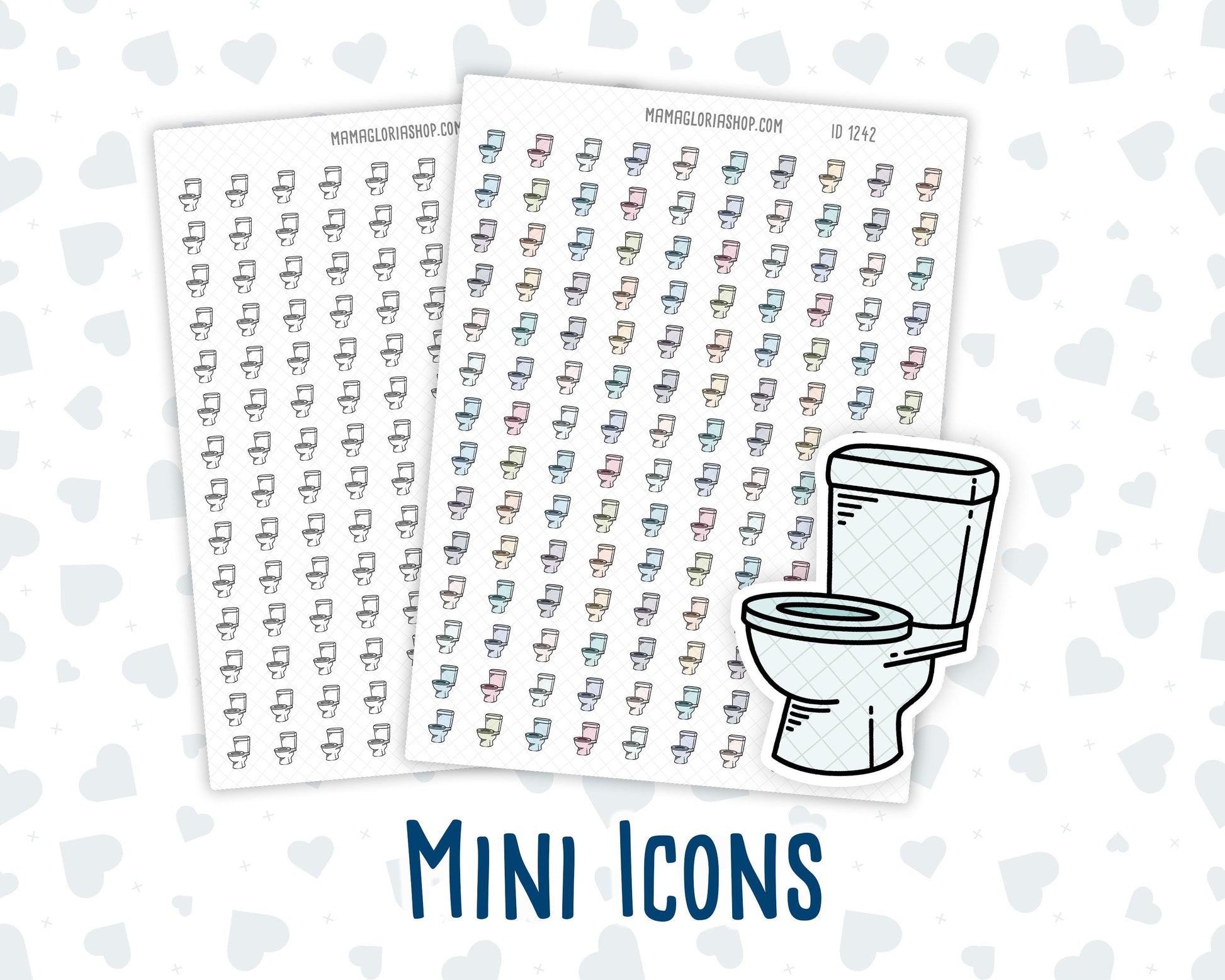 Toilet Cleaning - Bathroom Chore - Doodle Icon-Sticker