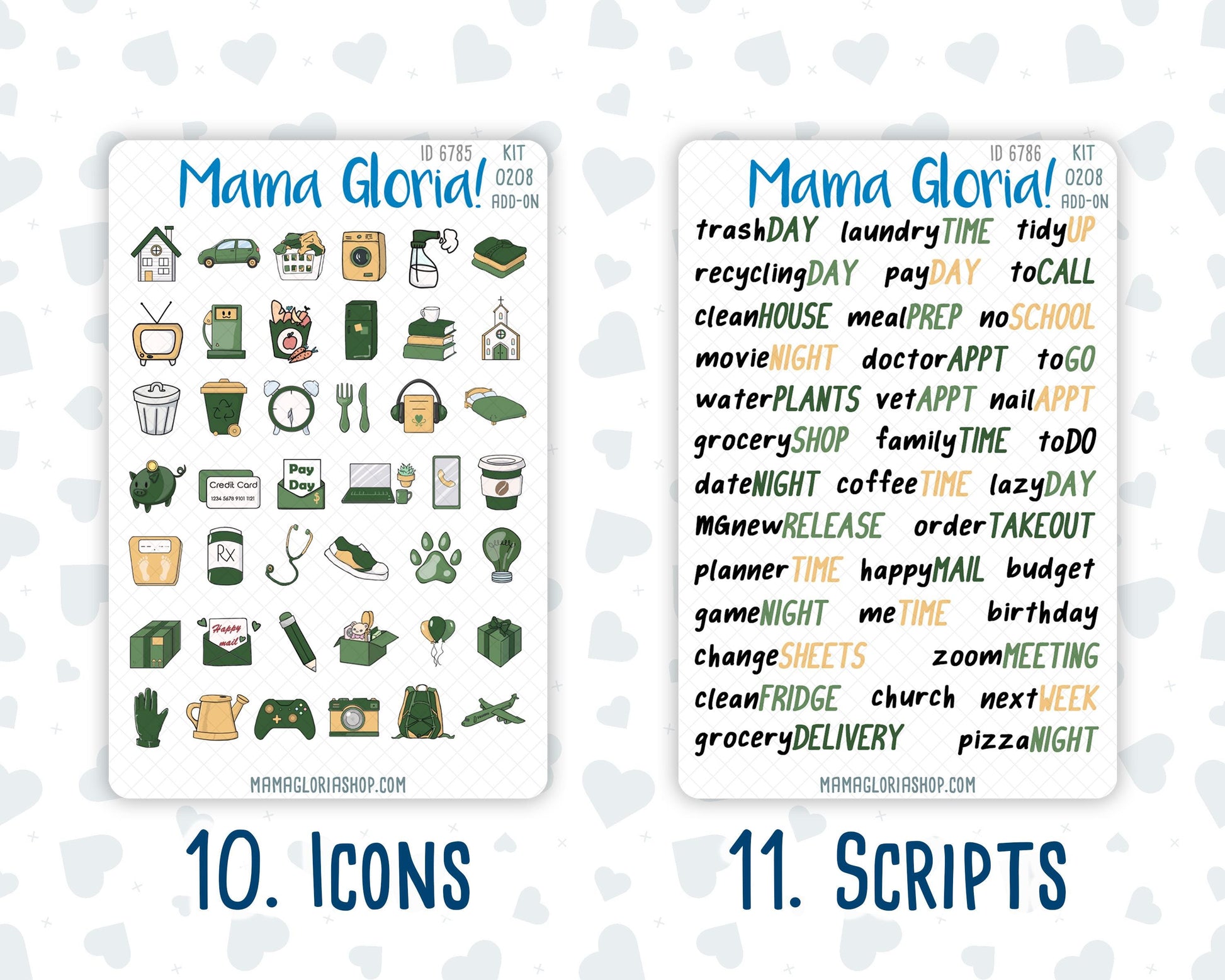 Kit 0208 Add Ons - Shamrock Lane - March- Planner Stickers - Kit