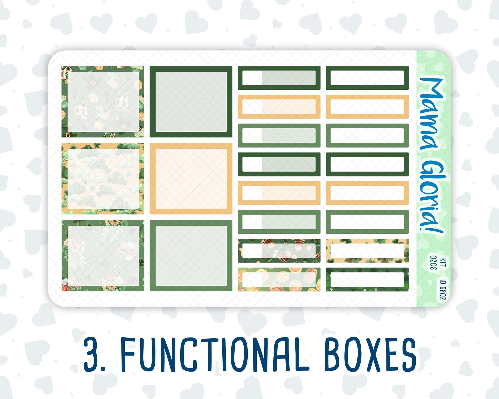 Kit 0208- 7x9 - Monthly - Shamrock Lane - March - For EC Planners