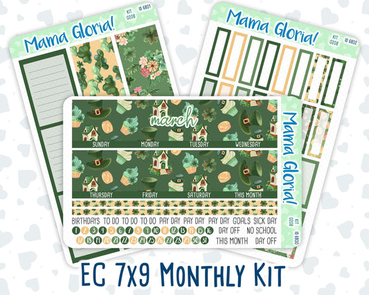 Kit 0208- 7x9 - Monthly - Shamrock Lane - March - For EC Planners