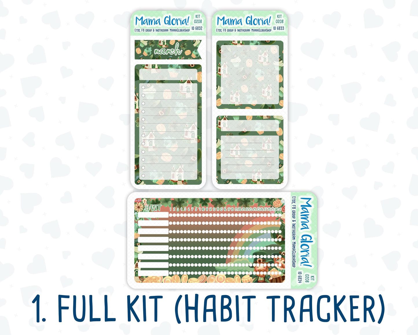 Kit 0208- A5 - Shamrock Lane - March - Notes Pages - Dashboard Kit - Productivity Page