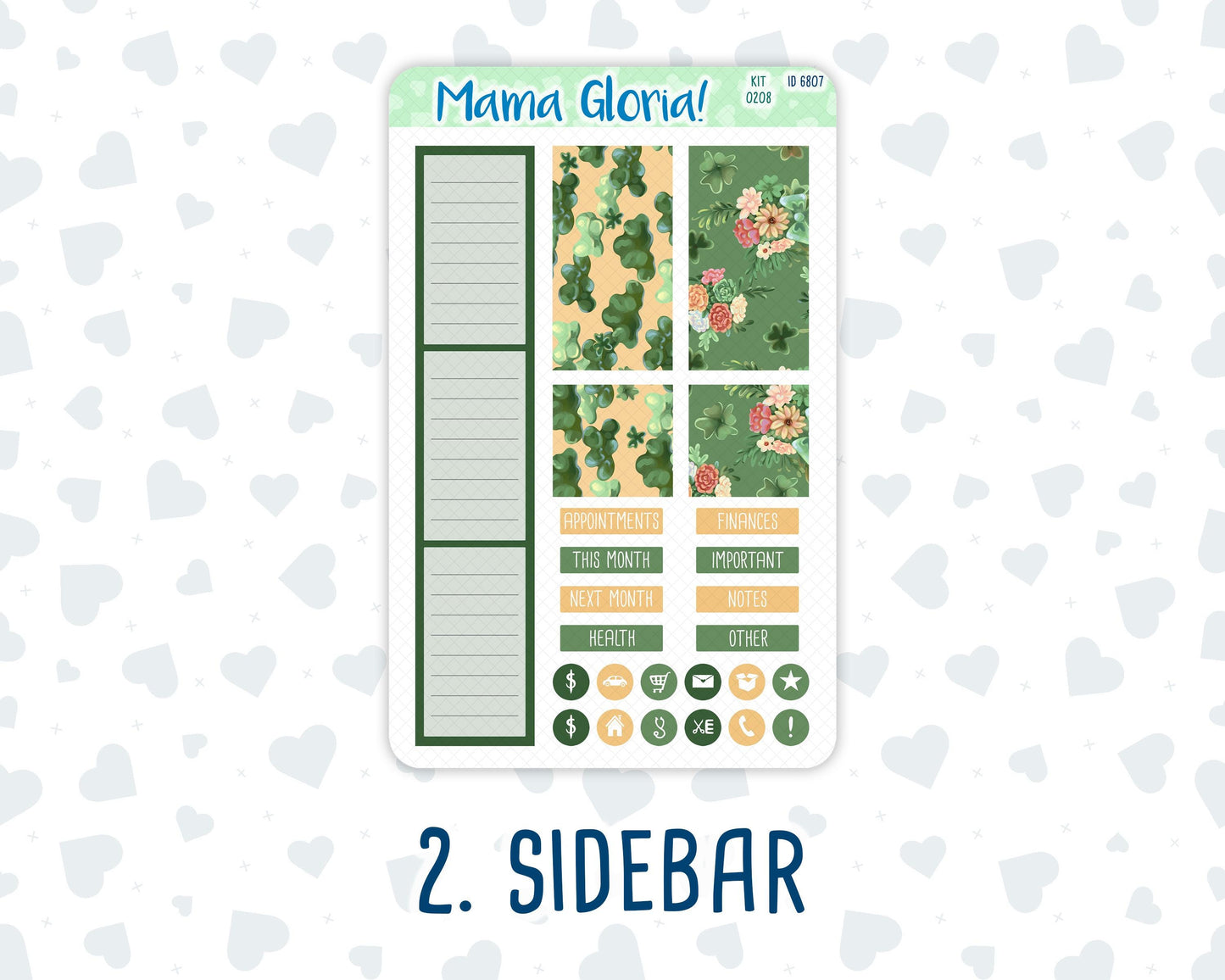 Kit 0208 -A5 -Monthly - Shamrock Lane- March - Kit