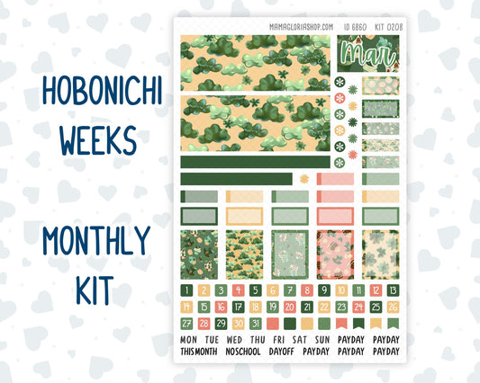 Kit 0208 Hobonichi Weeks – Monthly – Shamrock Lane - March