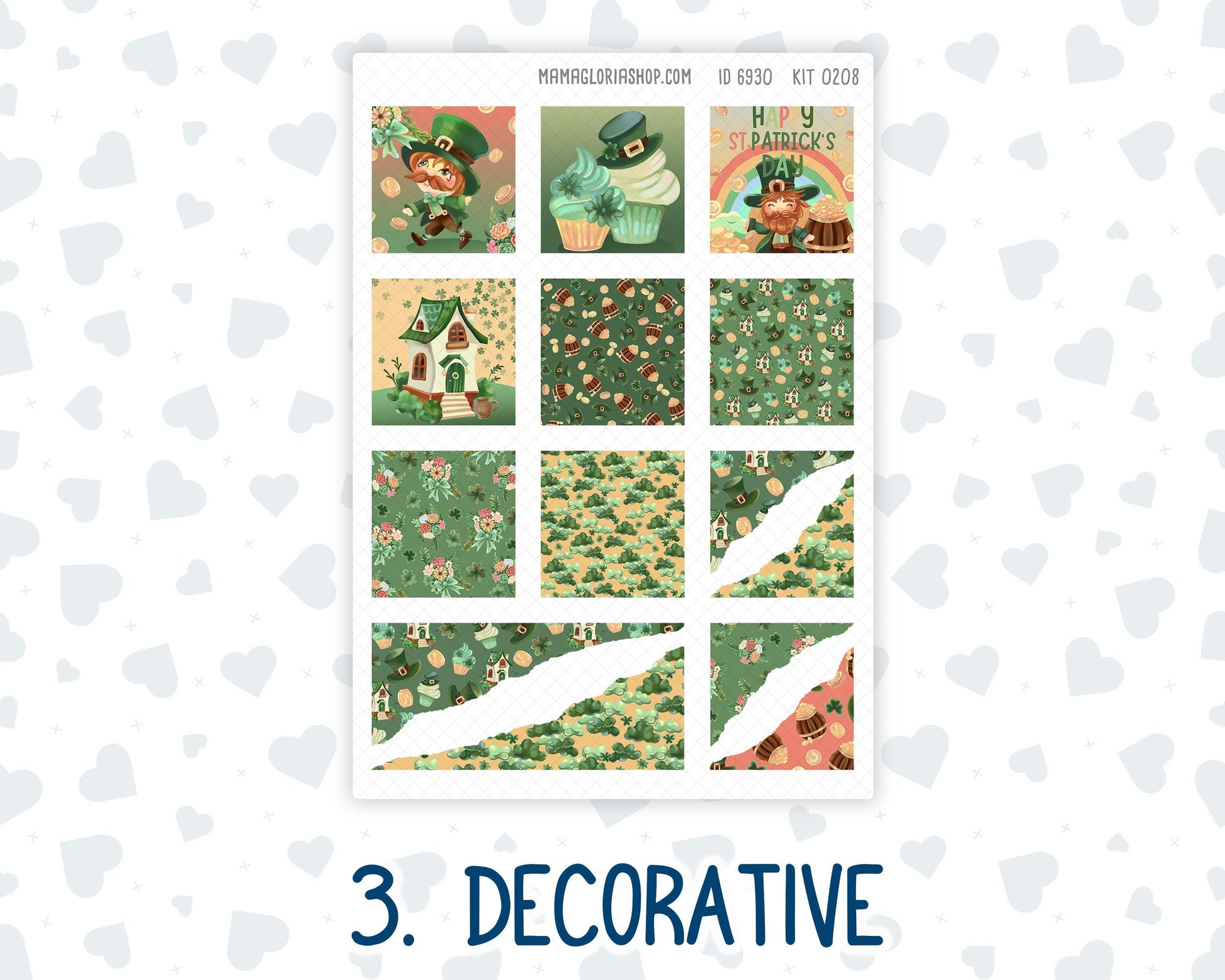 Kit 0208 Hobonichi Cousin – Weekly Kit – 1.3” Wide Columns - Shamrock Lane- March